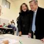 Governor Charlie Baker and his wife, Lauren, checked out after casting their votes Tuesday.
